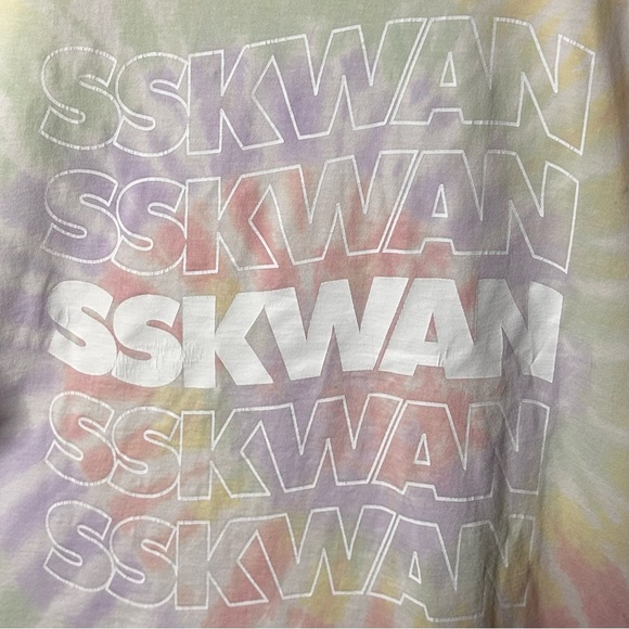 SSKWAN Tie Dye Logo T-Shirt | Pastel Festival Streetwear Sz M - Picture 3 of 8